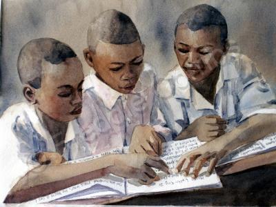 School Days - Honoring Dr King - Watercolor