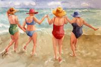 Figurative - Beach Babes - Watercolor