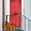 The Red Door - Watercolor Paintings - By Freddie Combs, Realistic Painting Artist
