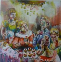 People - Gossip 1 - Acrylic Paint On Canvas