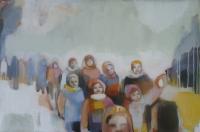 People - Children In Winter - Acrylic Paint On Canvas