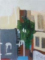 City Abstract - Acrylic On Wood Panel Paintings - By Ursula Oberholzer-Zerges, Painting-Collage Painting Artist