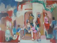 St-Henri Neighborhood - Acrylic Paint On Canvas Paintings - By Ursula Oberholzer-Zerges, Figurative Painting Artist