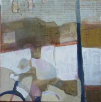 Bicycle - Acrylic On Wood Panel Paintings - By Ursula Oberholzer-Zerges, Painting-Collage Painting Artist