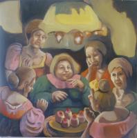 People - Gossip 2 - Oil On Canvas