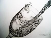 Chardonnay Swirl - Graphite Pencil Drawings - By David Budd, Realism Drawing Artist