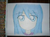 Blue Eyes - Oil Pastel Drawings - By Kaname Kaname, Traditional Drawing Artist