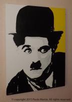 Charlie Chaplin - Acrylic Paintings - By Paulo Martin, Pop Art Painting Artist