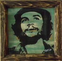 Che Guevara - Phototransfer Woodwork - By Paulo Martin, Pop Art Woodwork Artist