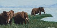 Elephants - Remembrance Marsh - Acrylic On Canvas