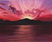 Sunrise - Magenta Morning - Acrylic On Canvas