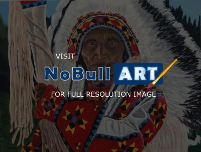 Southwest - Chief Sitting Eagle - Acrylic On Canvas