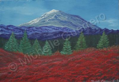 Landscape - Mnt Rainer - Acrylic On Wood Board