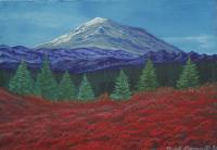 Landscape - Mnt Rainer - Acrylic On Wood Board