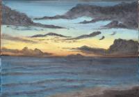 Sunsets - Delicate Dusk - Oil Pastel On Canvas