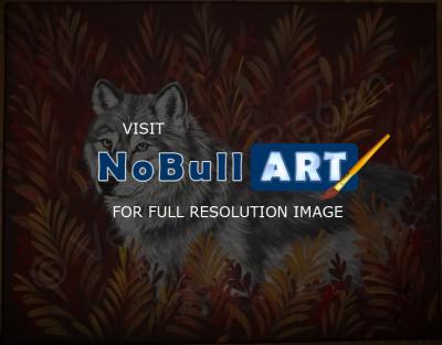 Canvas Paintings - Fall Wolf - Acrylic
