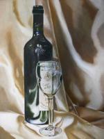 Still Life - Vino Espnol - Oil On Canvas