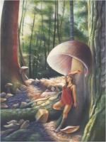 Mushroom Goddess - Acrylic Paintings - By Erica Leever, Fantasy Painting Artist
