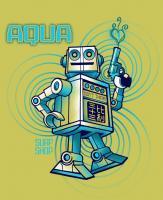 Aquabot - Screen Print Digital - By Billy Thomas, Graphic Design Digital Artist