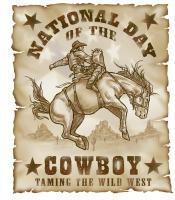 National Day Of The Cowboy - Screen Print Digital - By Billy Thomas, Graphic Design Digital Artist