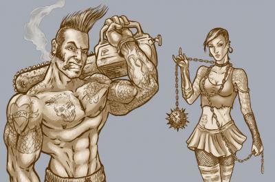 Illustartion - Punk Fighters - Digital Print