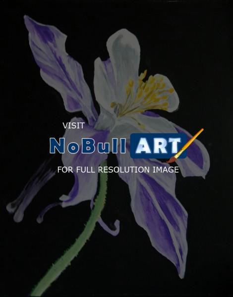 Work Series - Columbine Flower - Acrylic On Canvass