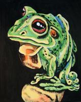 Frog - Acrylic On Canvass Paintings - By Maryanne Peters, Nature Painting Artist