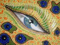 Amoeb-Eye - Acrylic On Canvass Paintings - By Maryanne Peters, Abstract Psychedelic Painting Artist