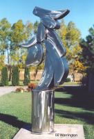 Geisha - Metal- Stainless Steel Sculptures - By Richard Warrington, Impressionistic Sculpture Artist