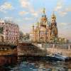 St-Petersburg The View From The Moika River - Oil On Canvas Paintings - By Artemis Artists Association, Impressionism Painting Artist