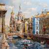 St Petersburg Kazansky Bridge - Oil On Canvas Paintings - By Artemis Artists Association, Impressionism Painting Artist