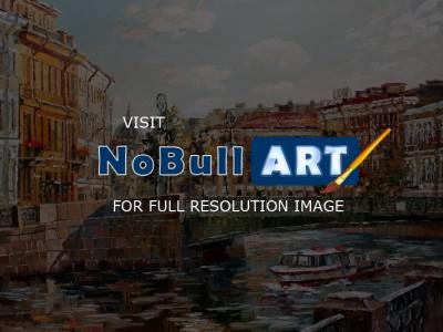 Cityscape - St Petersburg The Fonarny Bridge - Oil On Canvas