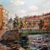 St Petersburg The Fonarny Bridge - Oil On Canvas Paintings - By Artemis Artists Association, Impressionism Painting Artist