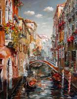 Cityscape - Venice Sunny Day - Oil On Canvas
