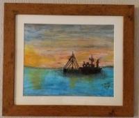 Oil Pastels - Artic Dawn - Oil Pastels On Artist Paper