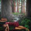 Dreaming Of Muir Woods - Oil On Canvas Paintings - By Sabrina Michaels, Surreal Figurative Painting Artist