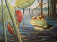 Amphibious Fantasy - Oil On Canvas Paintings - By Sabrina Michaels, Surreal Painting Artist