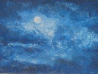 Moon - Oil Paintings - By Anela Kanwal, Oil Painting With Brushes And Painting Artist