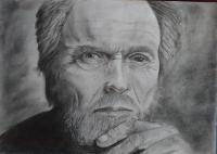 Charcoal - Clint Eastwood - Charcoal On Paper