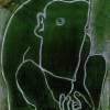 Man - Chalk On Blackboard Drawings - By Gocha Topuria, Grafika Drawing Artist