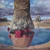 The Leg Of The Elephant That Is Reflected In Gavel Roses - Oil On Canvas 60X50 Cm 2006 Paintings - By Agim Meta, Surreal Painting Artist