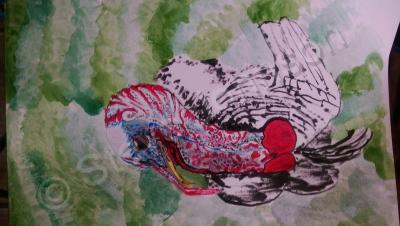 Mixed Media - A Turkey Portrait - Mixed