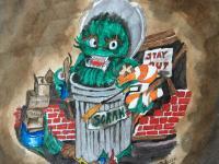 Grouch Power - Acrylic Paintings - By Steve Johnson, Illustration Painting Artist