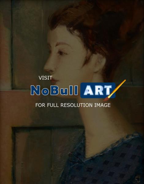 Portrait - Young Woman Profile - Oil On Canvas