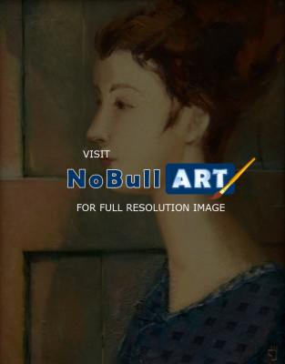 Portrait - Young Woman Profile - Oil On Canvas