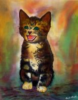 Animals - Kitten - Silk Painting