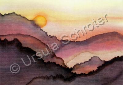 Landscape - Sunset - Silk Painting