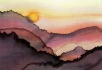 Landscape - Sunset - Silk Painting