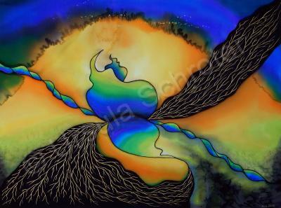 Abstract - Roots In Motion II - Silk Painting