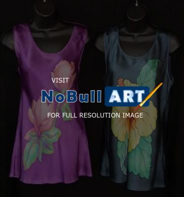 Clothing - Magnolia_ Hibiscus Tank Top - Silk Painting